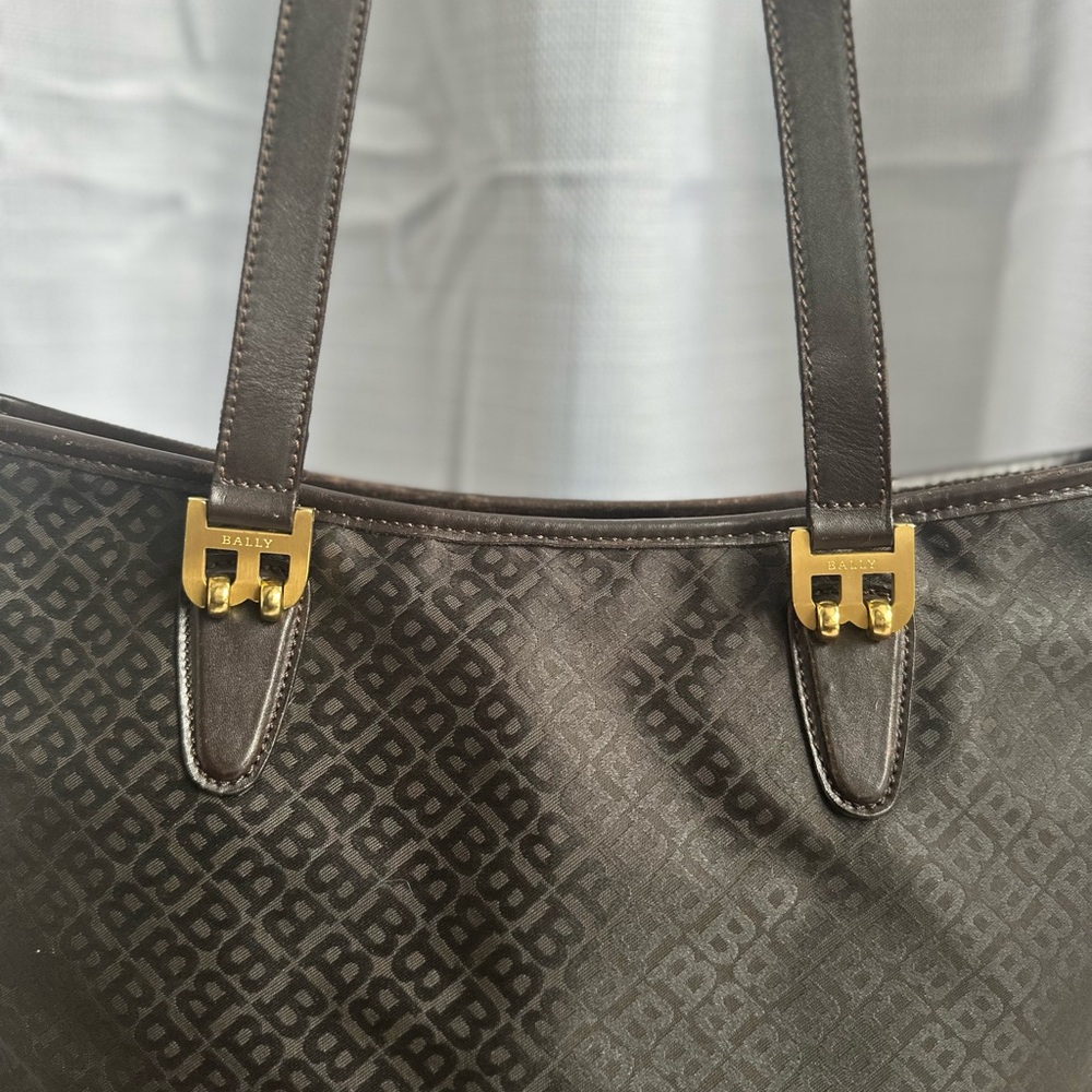 Vintage Bally Monogram Jacquard Canvas Tote - Picture 4 of 17